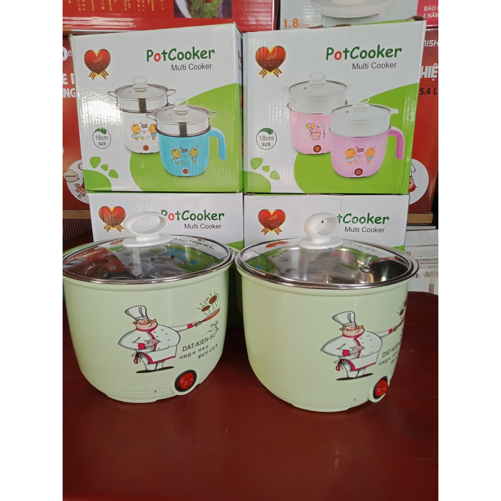 Nồi Nấu Đa Năng - Ca Nấu Mỳ Siêu Tốc Kèm Khay Hấp - Loại Tốt Bảo Hành 6 Tháng