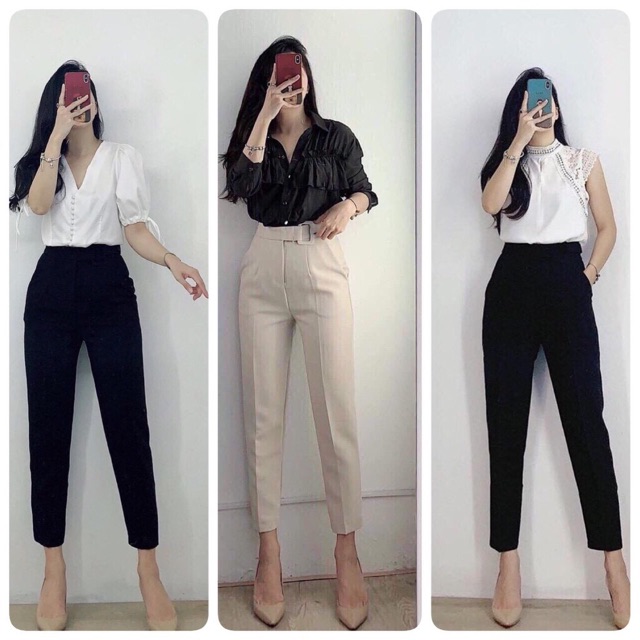 Quần baggy nữ, quần Tây công sở nữ chất tuyết mưa đẹp
