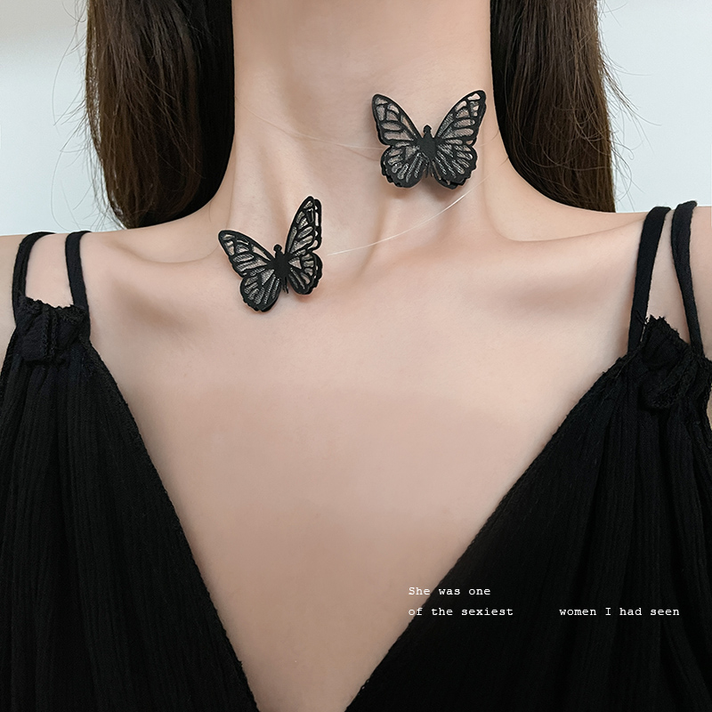 Vòng Cổ choker Họa Tiết Bướm Phong Cách Hàn Quốc Thời Trang Cho Nữ