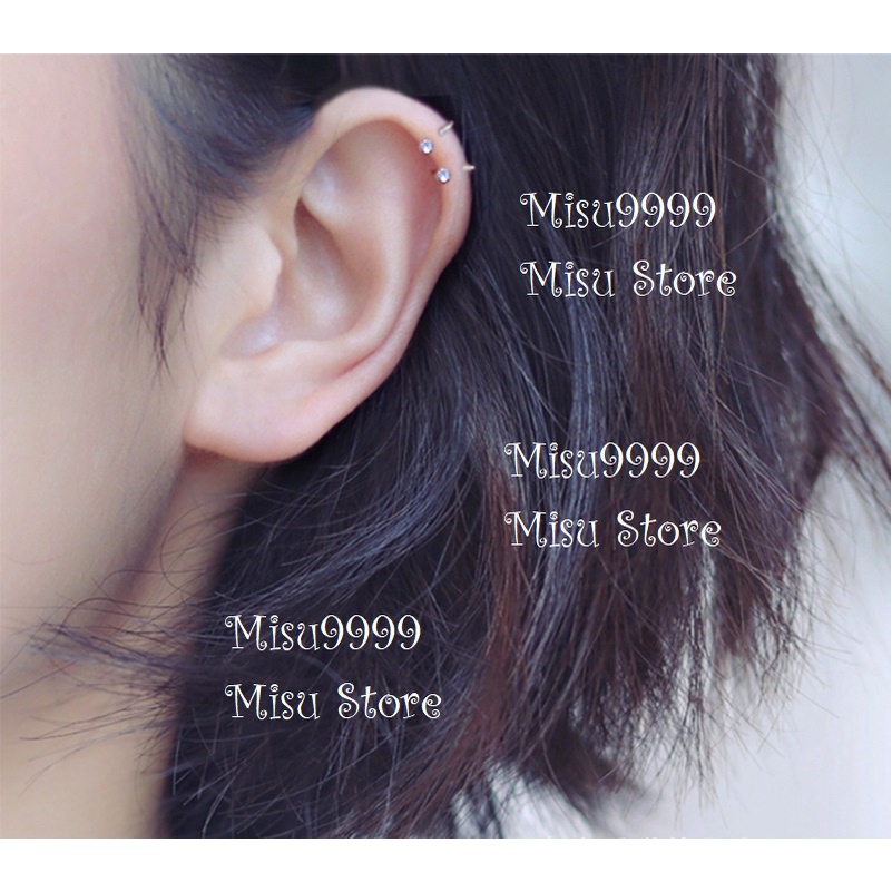 Khuyên titan ft vòng 1/3 cirlce đính kim