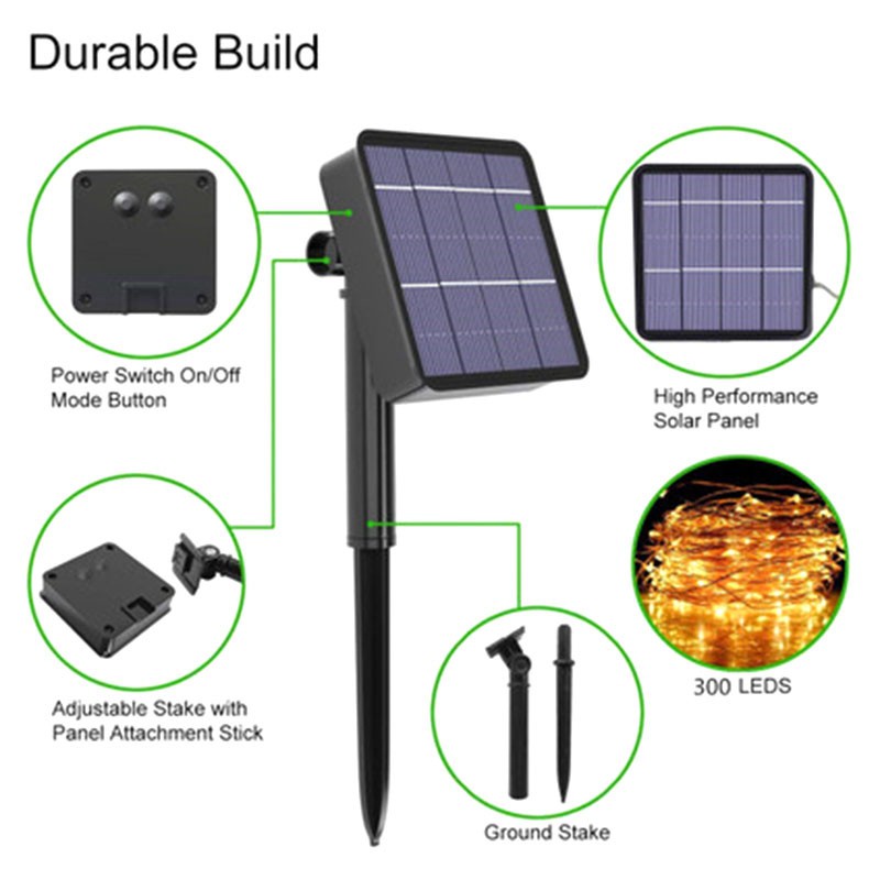 Dây Đèn Led Trang Trí Sân Vườn Sử Dụng Năng Lượng Mặt Trời