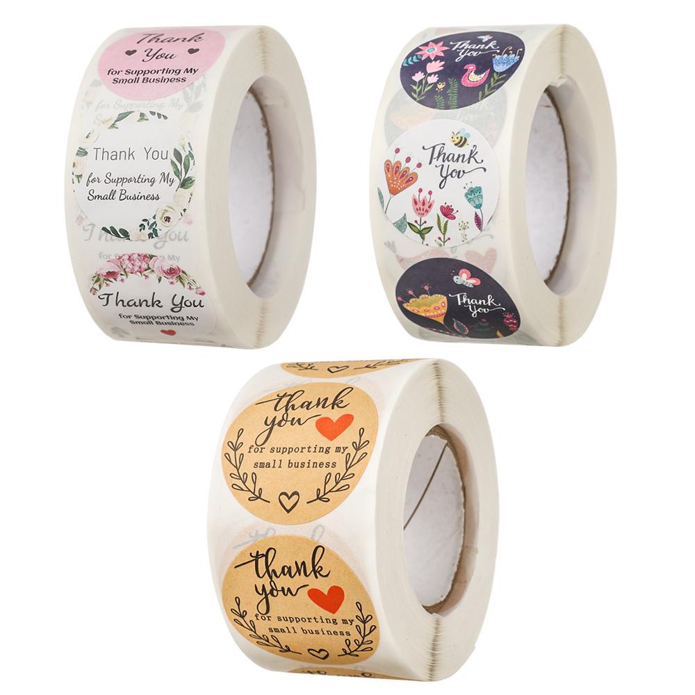 CONOPERY Cuộn 500 Nhãn Dán Giấy Kraft Tự Dính Dùng Trang Trí Tiệc Cưới