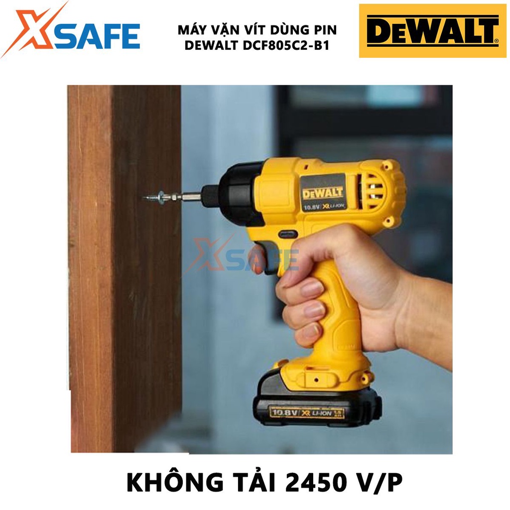 Máy siết vít dùng pin DEWALT DCF805C2-B1 Máy vặn vít động lực, hiệu thế pin 10.8 V, tốc độ không tải 2,450 vòng/phút