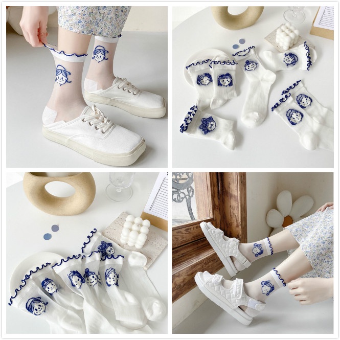 1 Đôi Vớ Ren Mỏng Phong Cách Lolita Nhật Bản Thời Trang Mùa Hè Cho Nữ