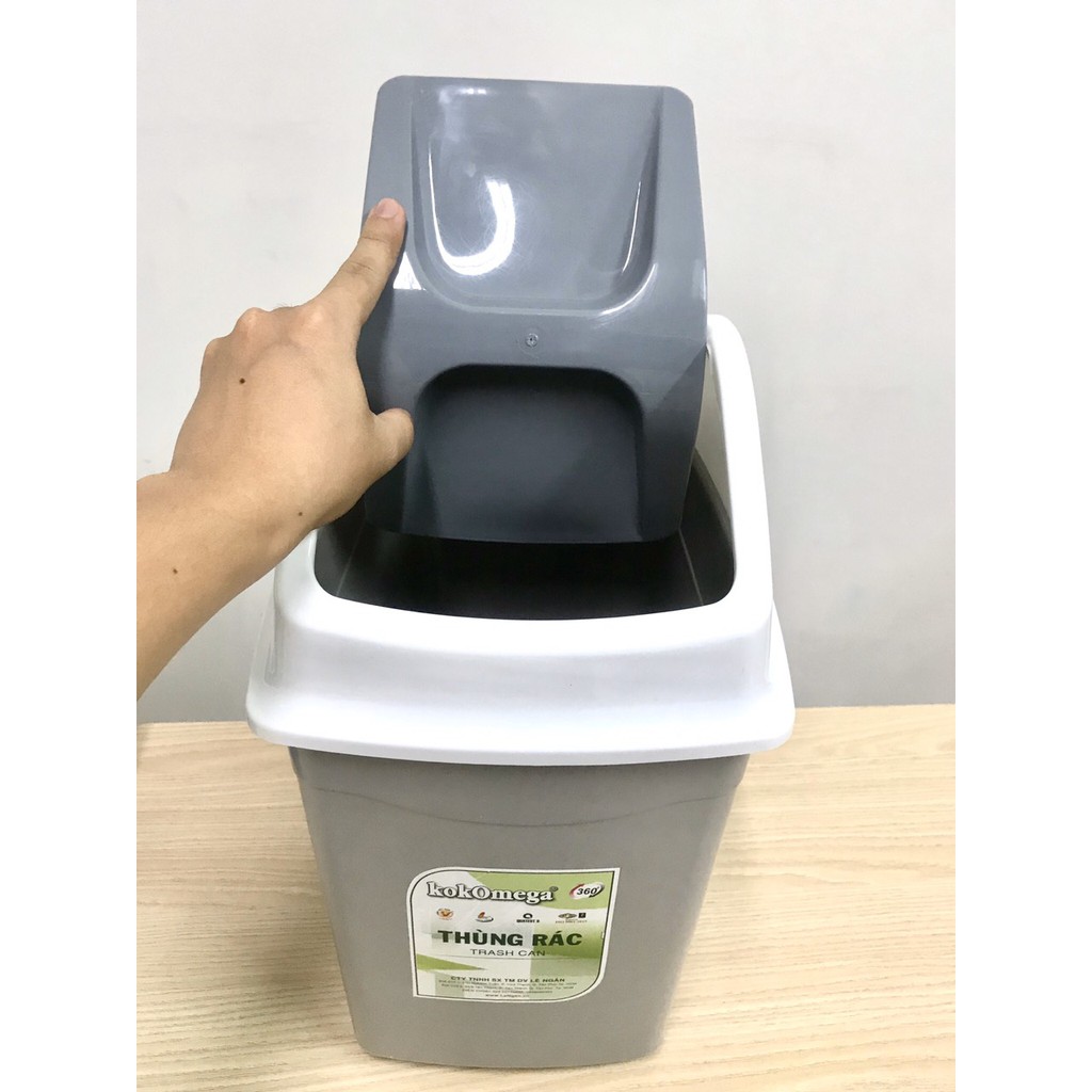Thùng Rác Nhựa Nắp Lật Kokomega 18 Lít KT: 42*20*56 CM