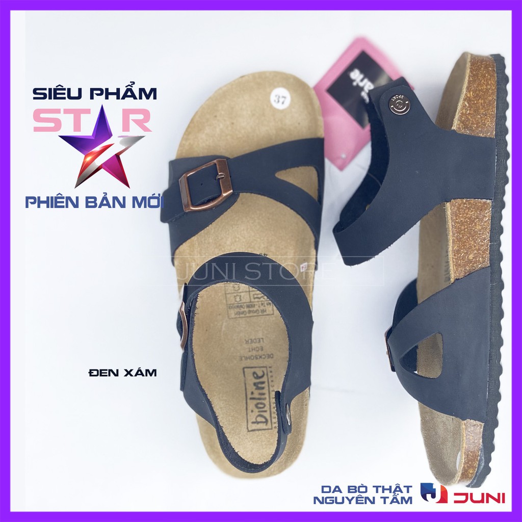 [SIÊU PHẨM MỚI RA MẮT] D23 - Dép sandal da bò thật Unisex - Đế trấu - Juni Store