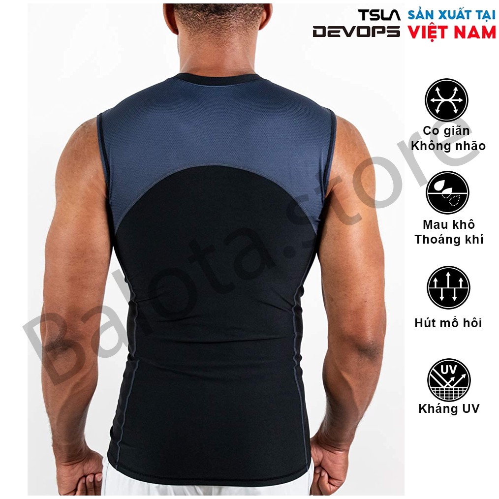 Áo ba lỗ thể thao nam gym Devops form ôm body chất thun co giãn chơi bóng đá bóng rổ bơi Workout Tanktop