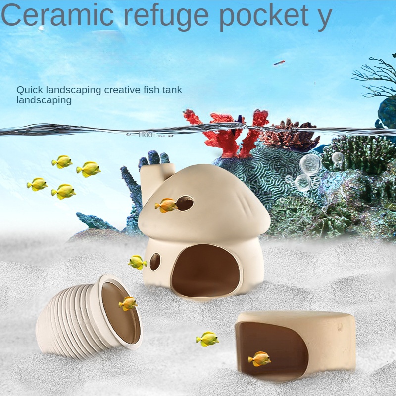 Ngôi Nhà Nấm Trang Trí Bể Cá Sáng Tạo