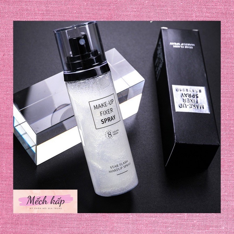 [ Hàng hot] xịt nhũ khoá make up chính hãng Star flash make up spray 8 hours wear