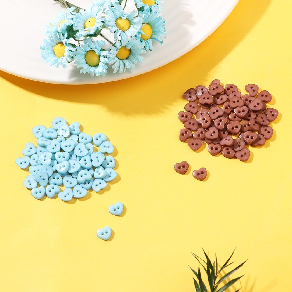 NIUYOU Set 50 Nút Nhựa Hình Trái Tim 6mm Trang Trí Đồ Chơi Búp Bê