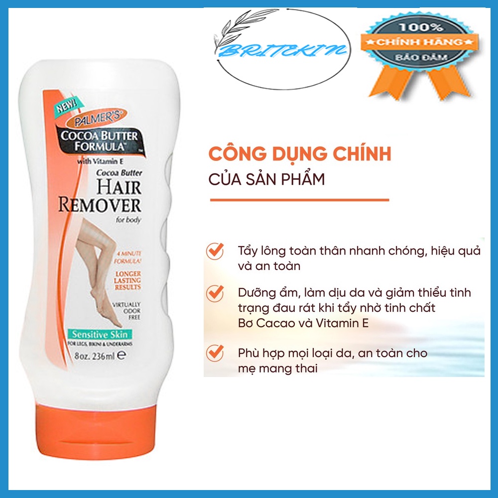 Kem Tẩy Lông Palmer's Cocoa Butter Formula Hair Remover For Body 236ml