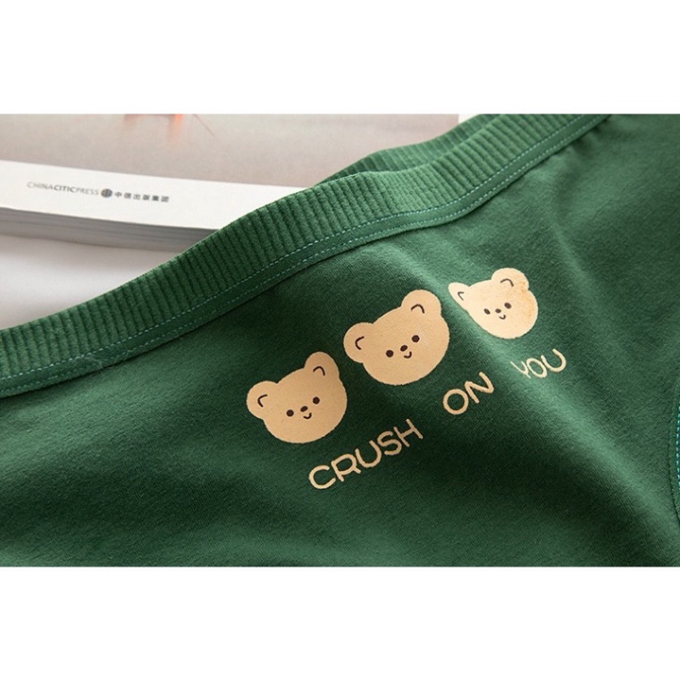 Quần Lót Nữ ❤️ Quần Cotton Nữ Họa Tiết Gấu Xanh Đậm Đáng Yêu Ngộ Nghĩnh MS 288 nội y xanh hàng đẹp thấm hút mồ hôi