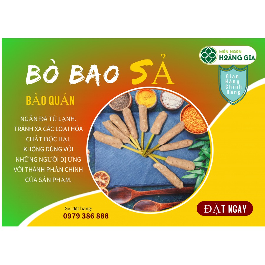 (Chỉ bán tại HN) Bò bao sả Hoàng gia 200g - Món ngon hảo hàng từ thịt bò với công thức chế biến độc đáo