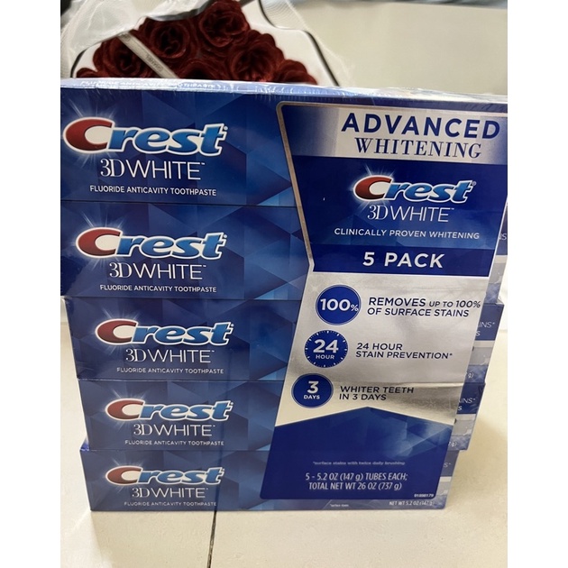 (mẫu mới- Đủ bill ) Kem Đánh Răng Crest 3D White Toothpaste 147g 1cây
