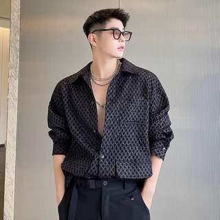 Áo Sơ Mi Thiết Kế Ba Chiều Dập Nổi Retro CX Dành Cho Nam