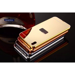 Ốp lưng HTC Desire 816 bo tròn tráng gương viền kim loại