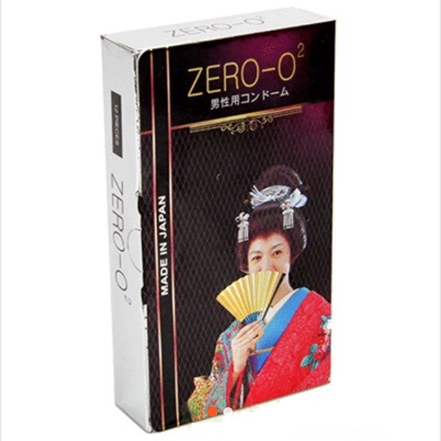 Bao cao su siêu mỏng siêu trơn hộp 12c Zero O2 - Nhật Bản