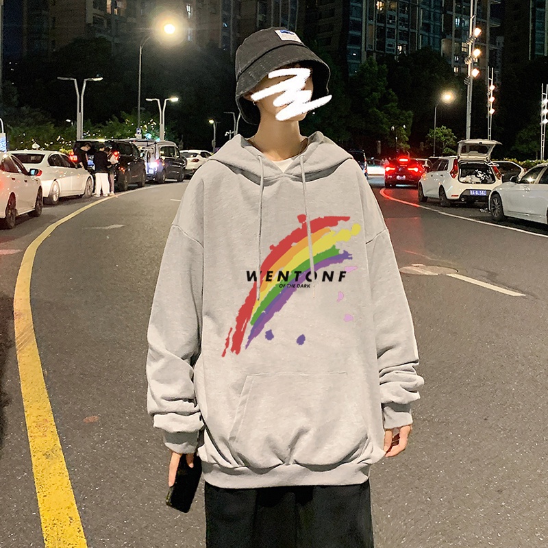 Áo Hoodie IFNICEFUTURE Họa Tiết Cầu Vồng Thời Trang Hong Kong Dành Cho Nam