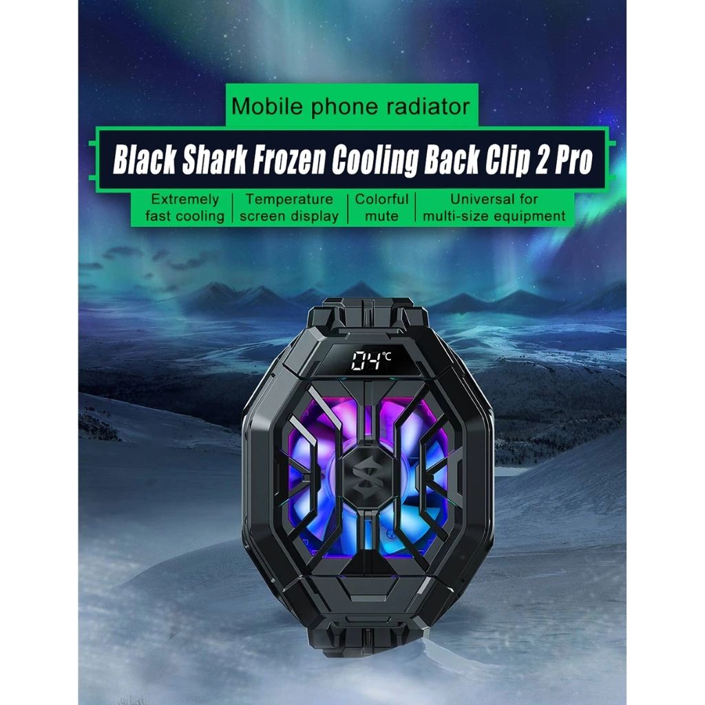 BlackShark Funcooler Pro 2 | Quạt tản nhiệt hiển thị nhiệt độ và kẹp lưng dành cho điện thoại gaming