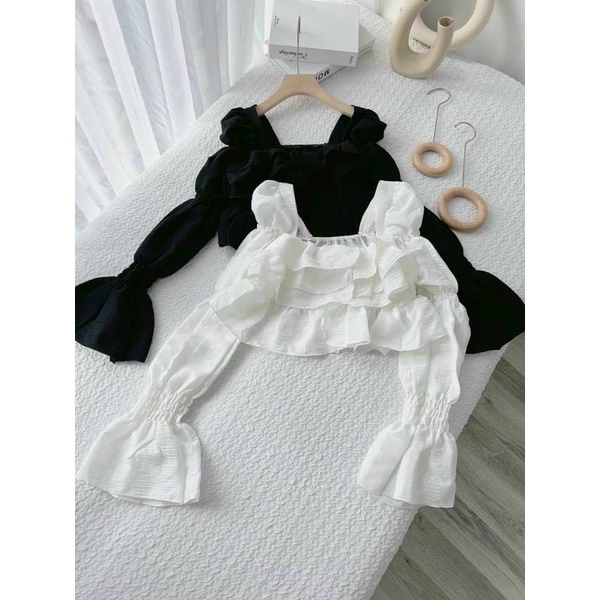 ÁO BÁNH BÈO TAY DÀI BO NHÚN | BigBuy360 - bigbuy360.vn