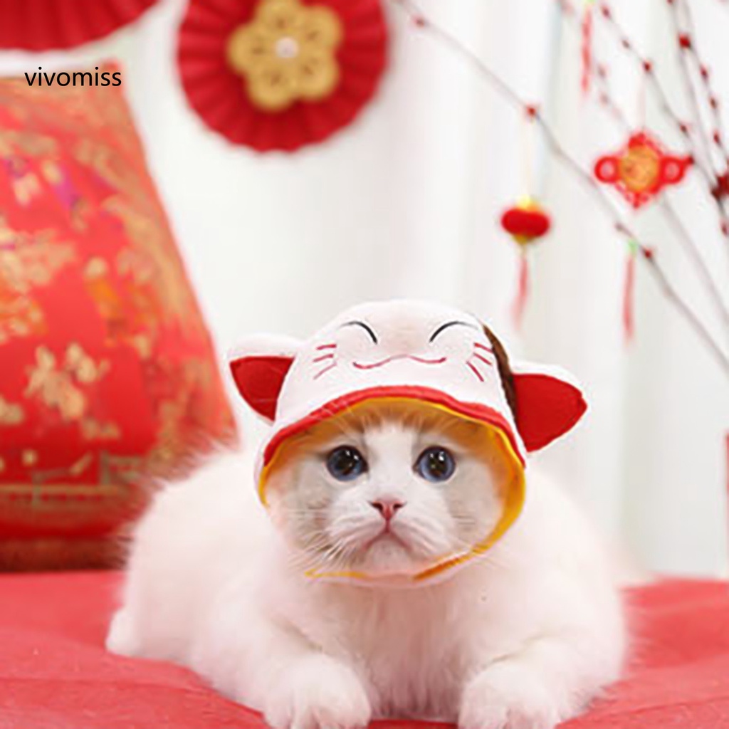 Mũ nỉ thoáng khí phong cách năm mới dành cho thú cưng