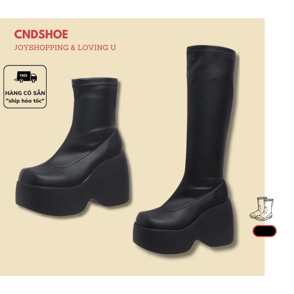 BỐT DA ĐẾ CAO 10CM - HIGH HEEL BOOTS ROCK DARD