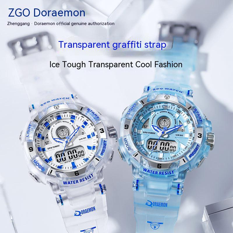 Đồng Hồ Điện Tử Dạ Quang Đa Năng Chống Thấm Nước Hình Doraemon Cho Nam quà sinh nhật đồng hồ sinh viên