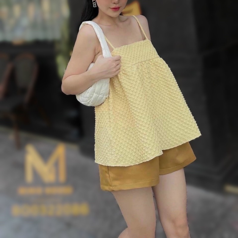 Set áo 2 dây babydoll chất mát 4 màu