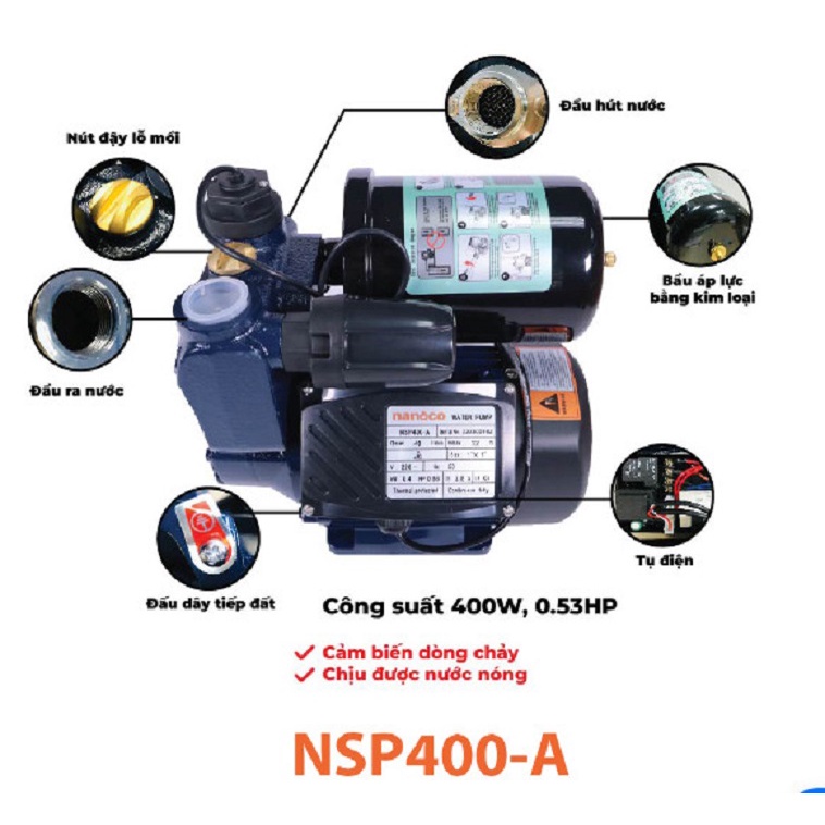Máy bơm nước tăng áp điện tử Nanoco - Hàng chính hãng