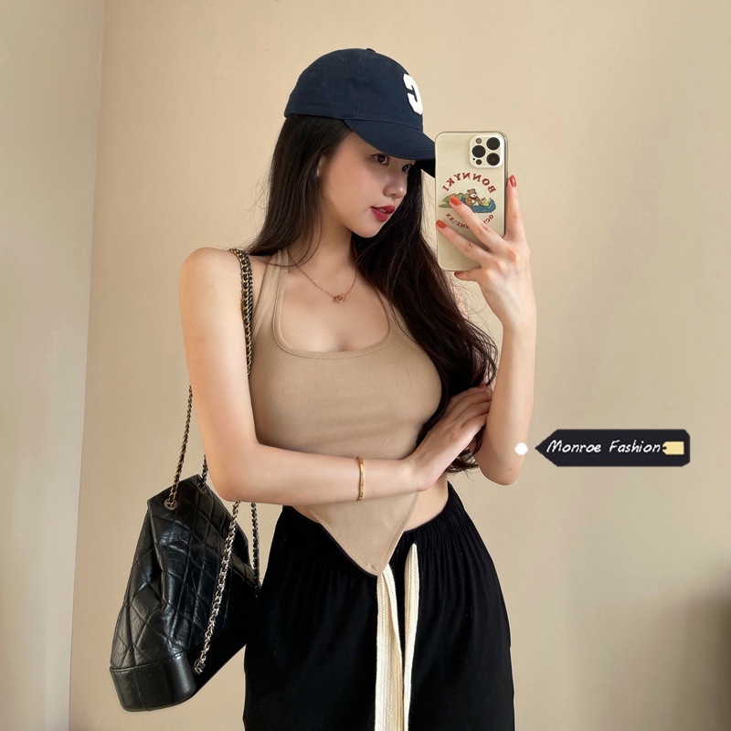 Cocory vn Áo Lửng Cổ Yếm Thiết Kế Độc Đáo Thời Trang Quyến Rũ Cho Nữ