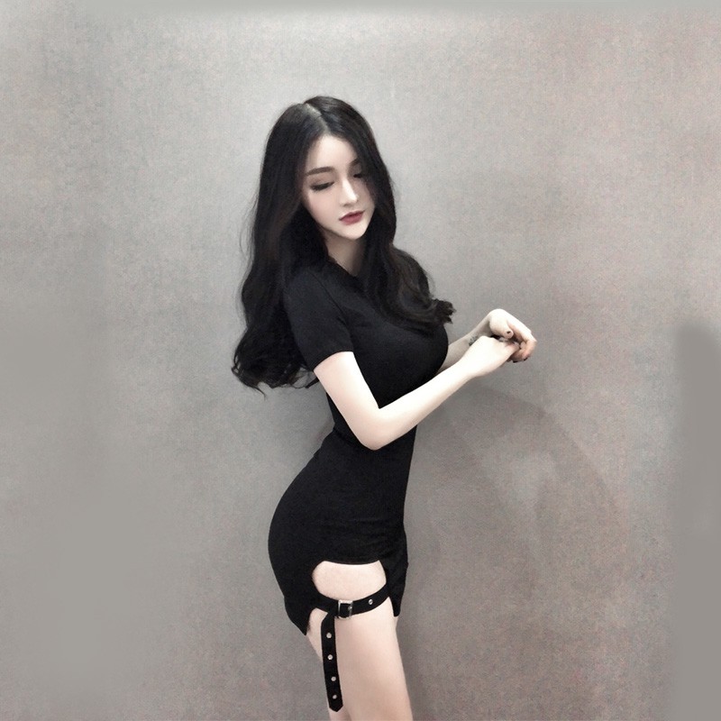 Đầm nữ dáng ôm tay ngắn midi Emilyshop