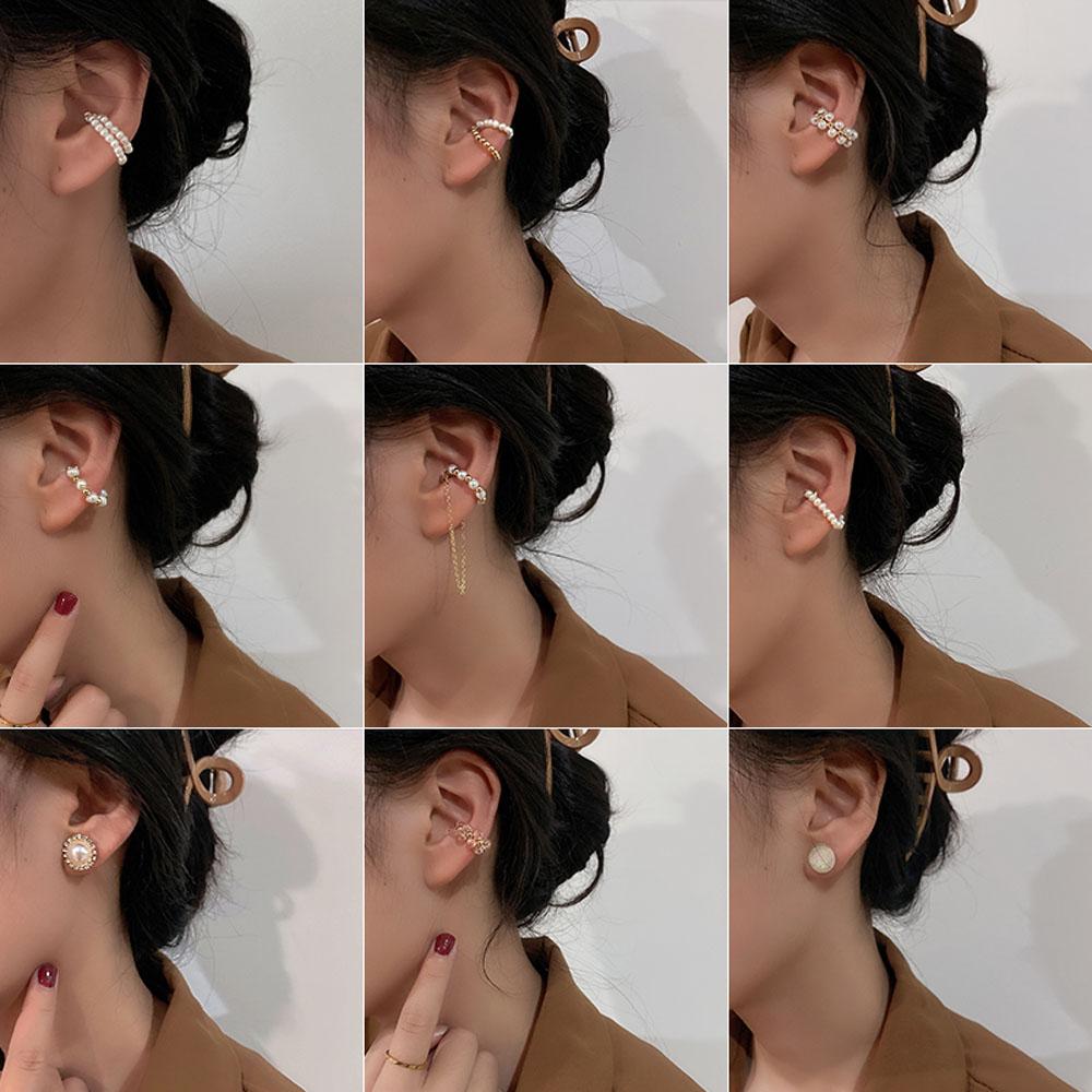 Khuyên kẹp vành tai bằng nam châm không cần xỏ lỗ thiết kế nhiều kiểu dáng thời trang cho nữ