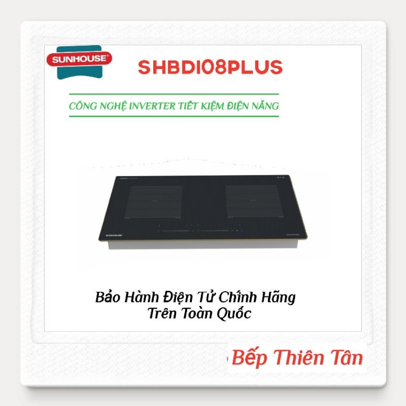 Bếp Từ Đôi Kính Inverter SUNHOUSE SHB DI08PLUS