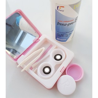 Lens-kính áp tròng Hàn Quốc chính hãng, Màu Đen, (1 cặp lens+khay gương)