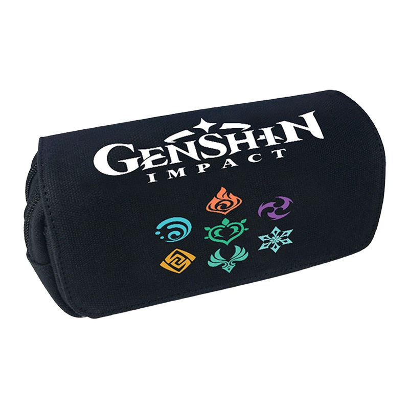 Túi Đựng Bút Chì Đồ Trang Điểm Có Khóa Kéo In Hình Anime Genshin Impact