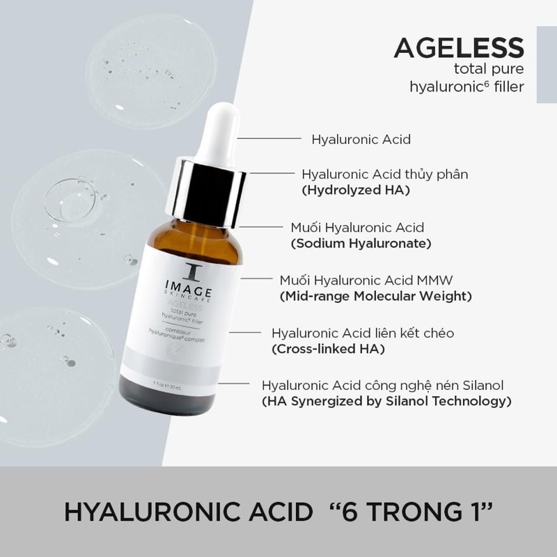 Serum cấp nước Image Skincare Ageless hyaluronic filler | 6 loại HA|