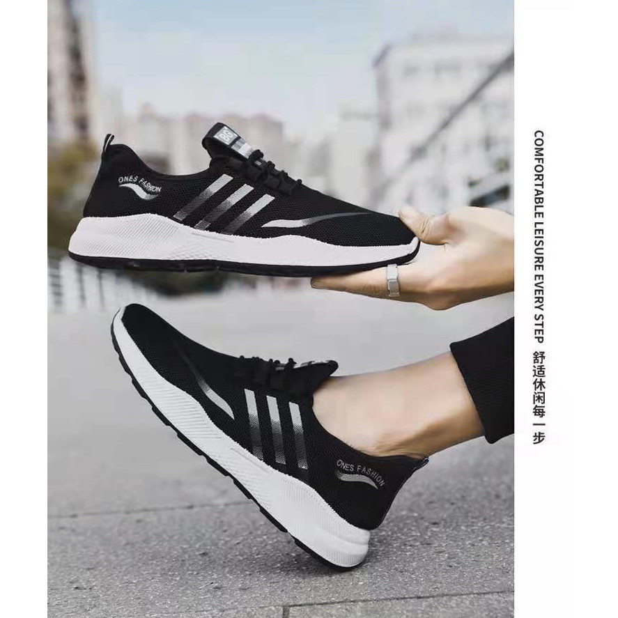 (Có 2 Màu) Giày nam thoáng khí Ones Fashion 3 vạch sườn kiểu dáng mới cực chất