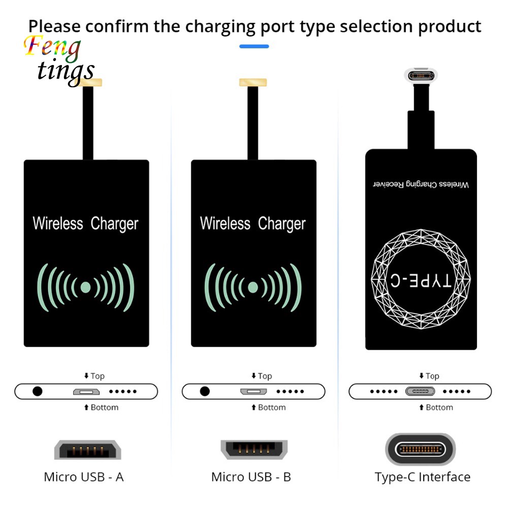 Bộ thu sạc không dây không dây thích hợp cho iPhone Android