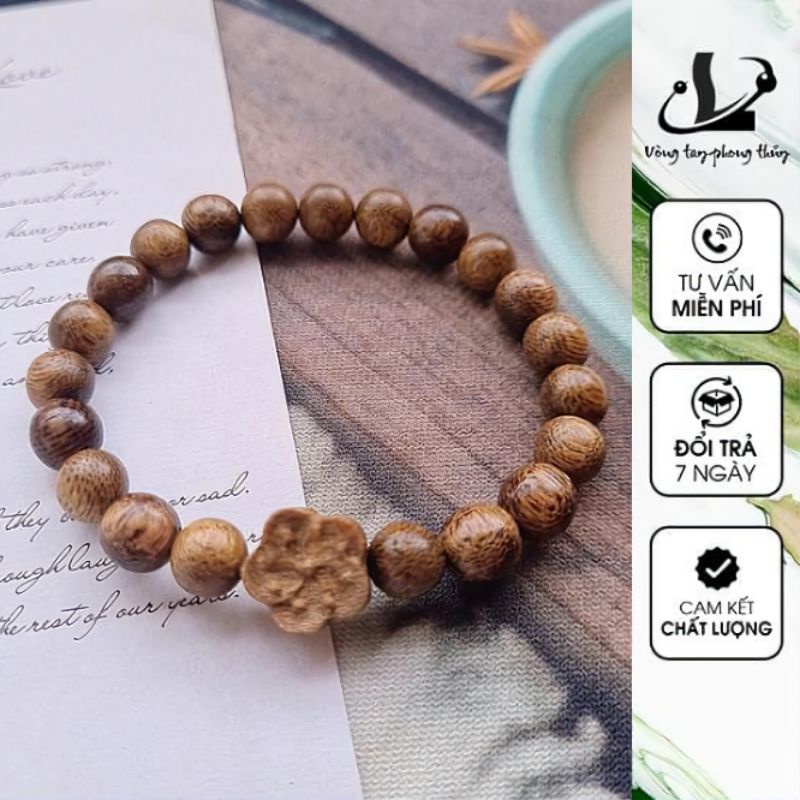 Vòng Tay Trầm Tốc 8ly Mix Chamr Hoa Mai - N18 | BigBuy360 - bigbuy360.vn