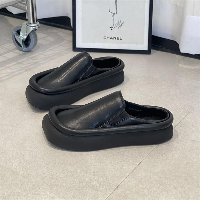 Hàng Mới Về Dép Da Mềm Mũi Vuông Phong Cách Harajuku Thời Trang Hàn Quốc 2022 Cho Nữ