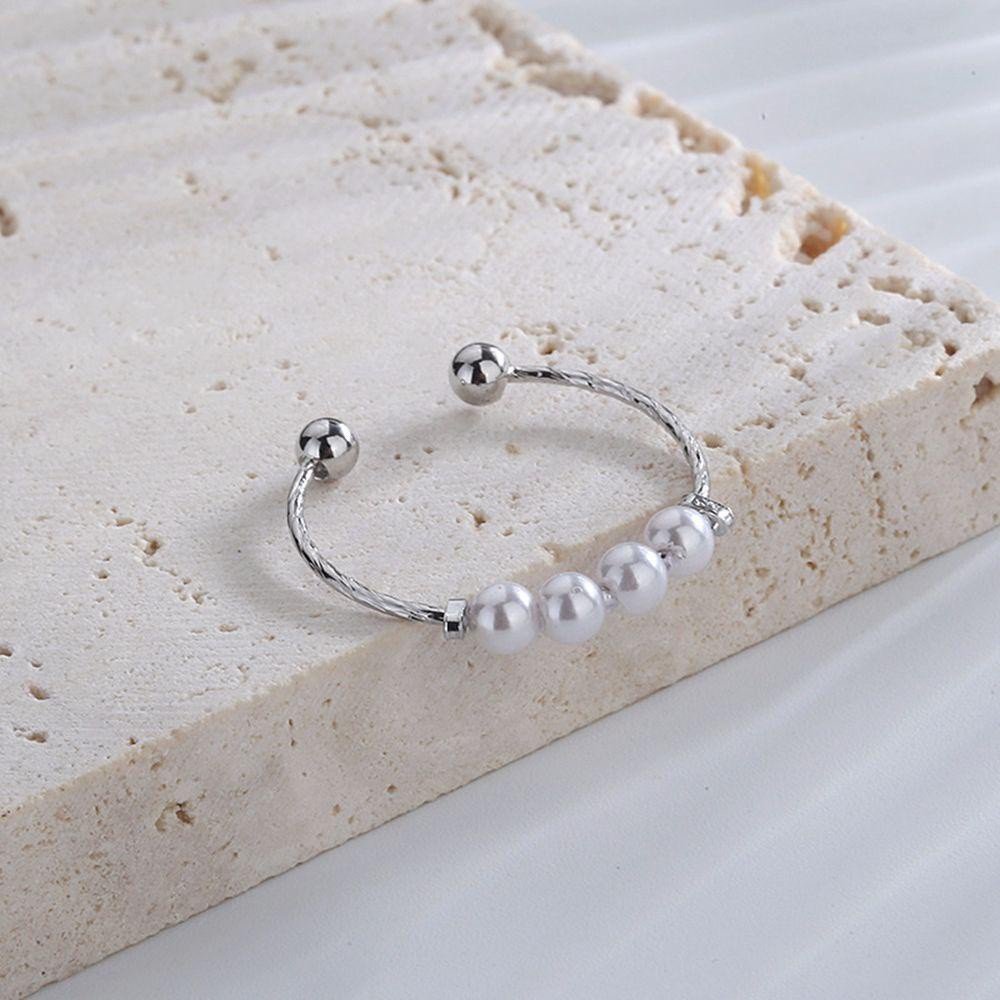 Nhẫn Đồng Đính Ngọc Trai Giả Thời Trang Hàn Quốc Dành Cho Nữ