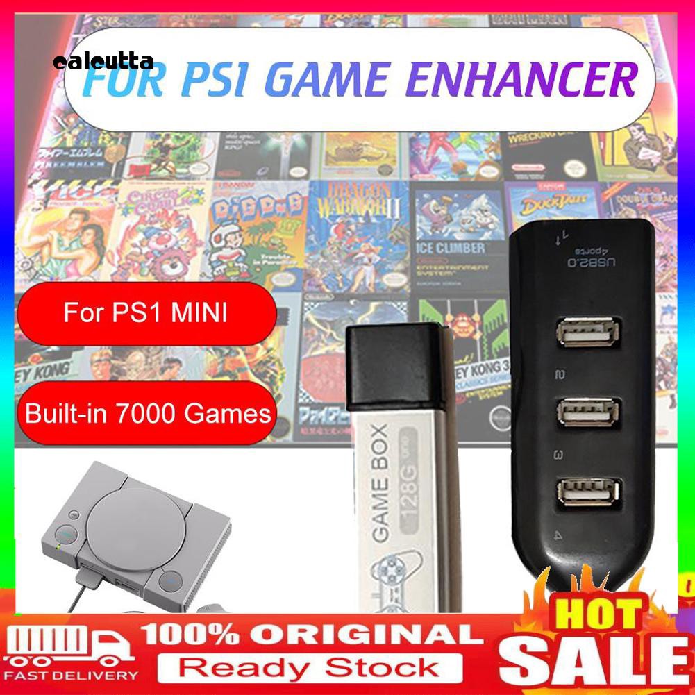 ✡YXPJ✡Portable 7000 Games Enhancer Pack with Hub for Playstation True Blue PS1 Mini