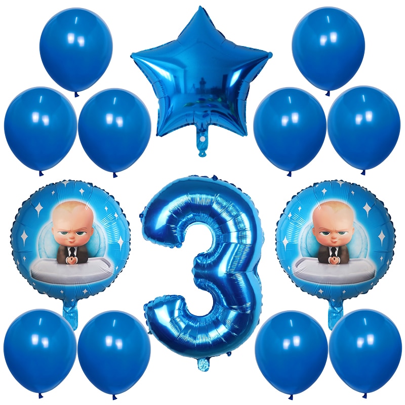 14 Bong Bóng Nhôm Hình Số Boss Baby Boss