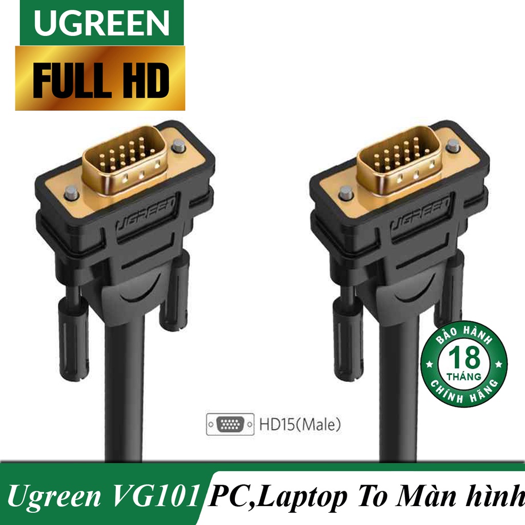 Cáp Vga Dài 1.5M - 30M  Ugreen VG101 - Hàng Chính Hãng