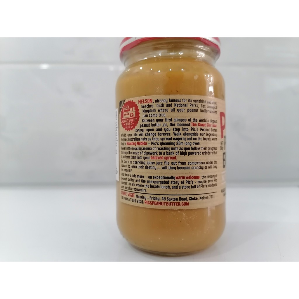 Bơ đậu phộng lạt MỊN [New Zealand] PIC’S (No salt) Peanut Butter Smooth (nvt-hk)