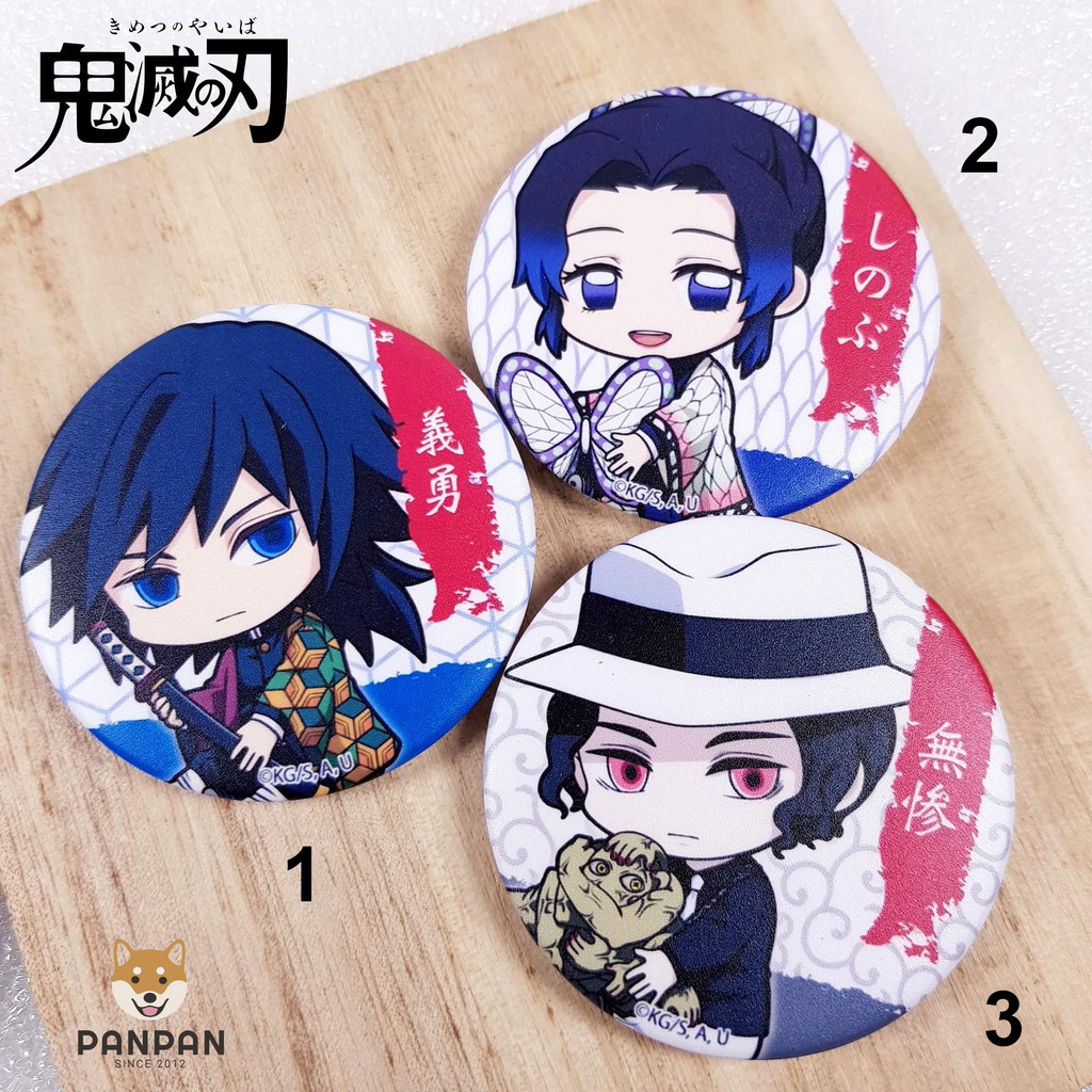 Set Huy Hiệu Kimetsu no Yaiba Phiên Bản Ngồi - Set 4 mẫu và 3 mẫu lẻ (6cm)