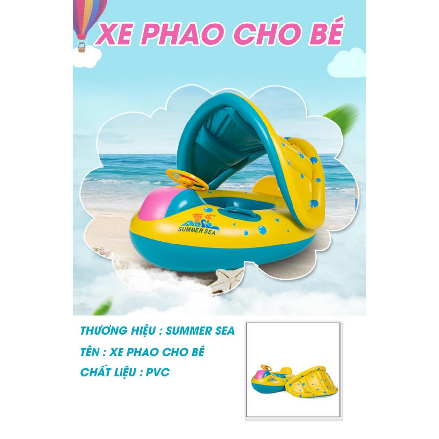 PHAO BƠM HƠI DẠNG THUYỀN CÓ MÁI CHE SWIMMING FLOAT