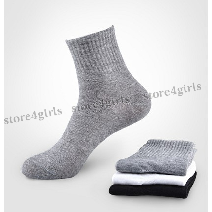 Tất/ Vớ trơn Nam Cổ Cao - Hàn Quốc Cao Cấp, thấm hút mồ hôi tốt, khử mùi hôi, chất thun mềm co giãn tốt