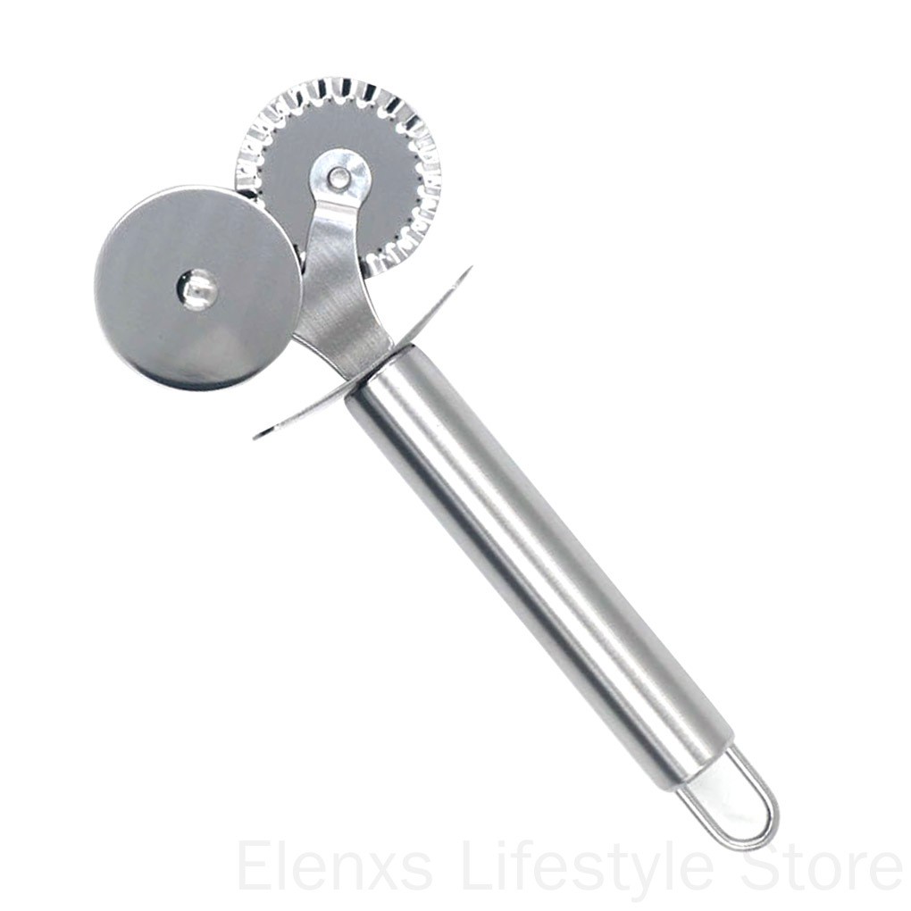Dao lăn cắt bánh bằng thép không gỉ 2 trong 1