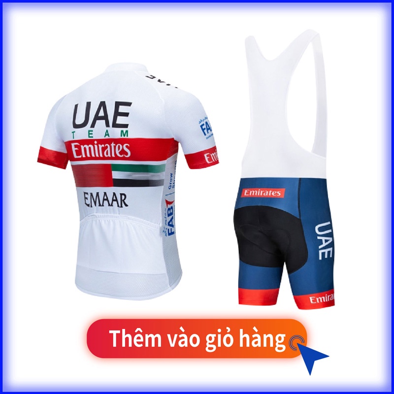 UAE Bộ quần áo đi xe đạp mới dành cho nam Mùa hè áo ngắn tay ngắn thoáng khí cho xe đạp leo núi